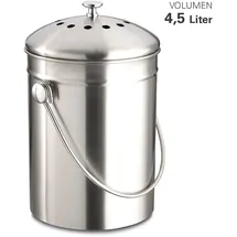 Weis Biomüll-Abfalleimer 4,5 l Silber
