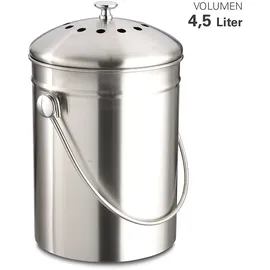 Weis Biomüll-Abfalleimer 4,5 l Silber