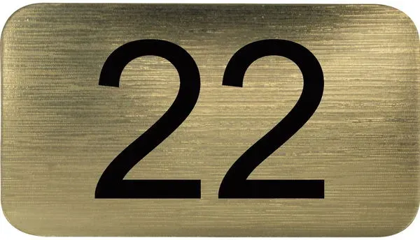 Türschild Nummernschild selbstklebend gold metallic - 22