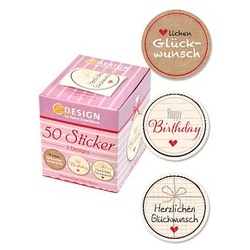 AVERY Zweckform Aufkleber 56814 Herzlichen Glückwunsch, 50 Etiketten