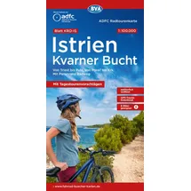 BVA BikeMedia GmbH ADFC-Radtourenkarte KRO-IS Istrien Kvarner Bucht, mit Tagestourenvorschlägen, 1:100.000, reiß- und wetterfest, E-Bike geeignet, GPS-Tracks Download: ... Radweg (ADFC-Regionalkarte 1:100.000)