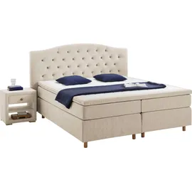 Home Affaire Boxspringbett »Claire« mit Vollmassiv-Unterbox, incl. Topper, verschiedene Härtegrade beige