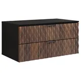 Badplaats Waschbeckenunterschrank Java 2 Schubladen 81 x 40 x 48 cm Walnuss Braun/Schwarz