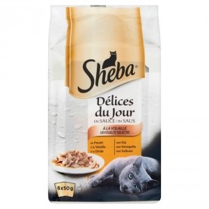 Sheba Delices du Jour Geflügel Variation in Soße für Katzen Multipack (50g) 6 x 50 g