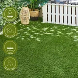 MY HOME Kunstrasen MY HOME "Havanna", grün, B:200cm H:22mm L:400cm, Obermaterial: 55% Polyethylen, 45% Polypropylen, Teppiche, für Balkon & Terrasse, realistische Rasenoptik, mit Drainagelöchern