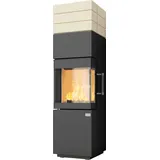 Kaminofen Hark 140 ECOplus 6 kW - Ofenkacheln: quarz-weiß - Korpus: graphit