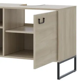 Vicco Waschbeckenunterschrank Vionna Eiche/Schwarz 80 x 60 cm mit 2 offenen Fächern