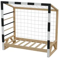 Hago HAGO® Kinderbett Fußballtor Kiefernholz 70x140 Tornetz Kletterstangen, 80kg