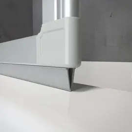Schulte Badewannenaufsatz Alu natur 127 x 140 cm Sicherheitsglas