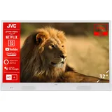 JVC LT-32VHP255W 32 Zoll tragbarer Fernseher / Smart TV mit Akku- & Strombetrieb (HD Ready, Triple-Tuner, HDR10, Dolby Audio, für zu Hause & Outdoor geeignet) - 6 Monate HD+ inkl., Weiß