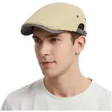 LuxusKollektion Schiebermütze Schiebermütze Herren Sommer Dünnfutter Flatcap Schirmmütze M-L Beige beige