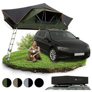 Juskys Autodachzelt Lago 140 x 240 cm Schwarz / Olivgrün