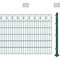 Arvotec Doppelstabmattenzaun »ESSENTIAL 120 zum Aufschrauben "Karo" mit Zierleiste«, Zaunhöhe 120 cm, Zaunlänge 2 - 60 m 62753103-0 dunkelgrün H/L: 120 cm x 42 m