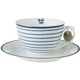 Laura Ashley Cappuccinotasse 0,26 l Blaugestreift 2 St.