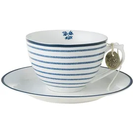 Laura Ashley Cappuccinotasse 0,26 l Blaugestreift 2 St.
