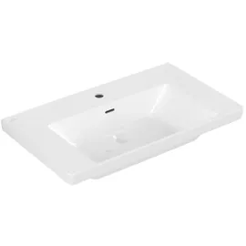 Villeroy & Boch Subway 3.0 80x47cm, eck., m 1 HL/mit Überlauf, weiß