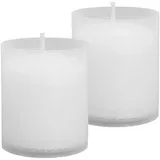 HS Candle 2er Pack Ersatzkerze Nachfüllkerze Weiß 6 cm N1