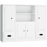 vidaXL Highboard 3 Stk. Weiß
