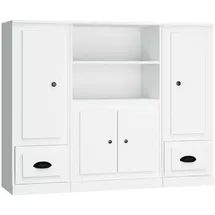 vidaXL Highboard 3 Stk. Weiß