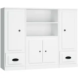 vidaXL Highboard 3 Stk. Weiß