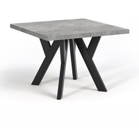 Quadratischer Ausziehbarer Tisch für Esszimmer, NERO, Loft-Stil, Skandinavisch, Durchmesser: 90 / 190 cm, Farbe: Atelier Light / Schwarz