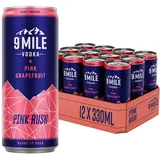 9 MILE Vodka Pink Grapefruit Premix – Tray mit 12 x 330 ml Dosen Einweg, Premium Vodka Mixgetränk, 10% Vol. Alkohol und erfrischendem Pink Grapefruit Geschmack, fertiggemixt - perfekt für unterwegs