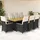 vidaXL 9-tlg. Garten-Bistro-Set mit Kissen Schwarz Poly Rattan