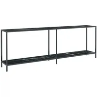 VidaXL Konsolentisch Schwarz 220x35x75,5 cm Hartglas