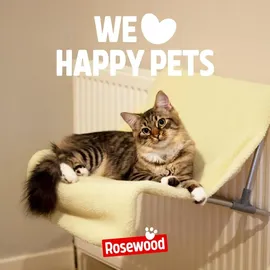 Rosewood Catwalk Katzenbett 2-in-1, Heizkörperliege und freistehend, Plüschbezug, waschbar, 46x32x42cm - Gelb