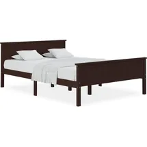 vidaXL Massivholzbett 120 x 200 cm Braun