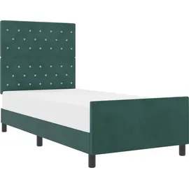 vidaXL Boxspringbett 100 x 200 cm Dunkelgrün