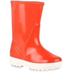 Kinder Gummistiefel in Rot Lack