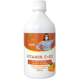 Ved Vitamin C & D3, flüssiges Nahrungsergänzungsmittel mit Orangengeschmack für Erwachsene – Vitamin D 1000 IE & Vitamin C 300 mg pro Dosis – (33-Tage-Vorrat)