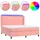 vidaXL Boxspringbett mit Matratze & LED Rosa 180x200 cm Samt