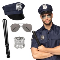 Boland 01410 - Polizei Set für Kostüme, Zubehör für Karneval, Kostüm-Set, Mütze, Brille, Abzeichen und Schlagstock, Mottoparty, JGA