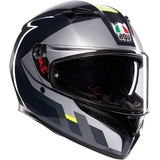 AGV K3 Shade, Integralhelm - Grau/Schwarz/Neon-Gelb - XL