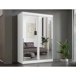 Mirjan24 Schiebetürenschrank Modin 150 x 216 x 65 cm Weiß/Schwarz