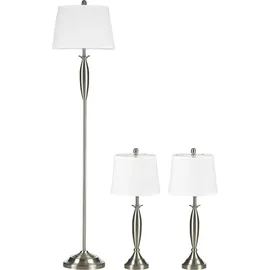 Homcom 3-teiliges Leuchten-Set Silber/Weiß 2 St.