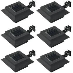 vidaXL Outdoor Solarleuchten 6 Stück LED Quadratisch 12 cm Schwarz