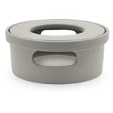 Bredemeijer Porzellan Teewärmer grau Ø 14 cm - rundes Stövchen für 1 Teelicht - zum warmhalten von Tee in einer Kanne