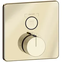 GESSI Hi-Fi Fertigmontageset Thermostat mit Tasten-Bedienung on/off. 1-Weg, Wandmontage, 38717710, Farbe: Messing PVD