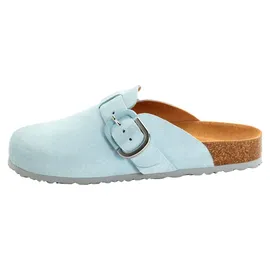 TAMARIS Damen Fußbett Pantolette Leder flach, blau, 40 EU