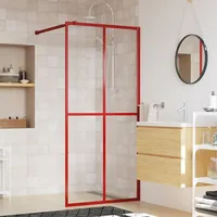 vidaXL Duschwand für Begehbare Dusche mit ESG Klarglas Rot 90x195 cm