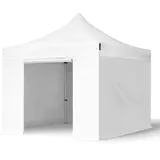 TOOLPORT Faltpavillon, professional Alu 40mm, Seitenteile ohne Fenster, weiß