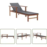 Sonnenliege Poly Rattan Und Massivholz Akazie Schwarz - Sonnenliege - Gartenliege - Poolliege - Rattan Liege - Outdoor Möbel - The Living Store
