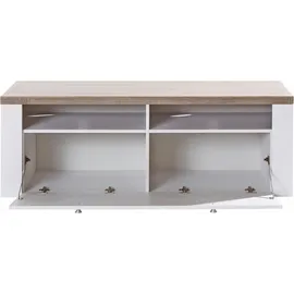 OTTO home TV-Lowboard 140 cm Sibiu weiß/eichefarben sägerau dunkel