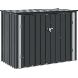 vidaXL Gartenlagerbox 151,5 x 82 x 110,5 cm Stahl schwarz