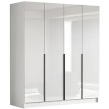 Mirjan24 Drehtürenschrank Santi I 200 x 215 x 58 cm Weiß/Schwarz