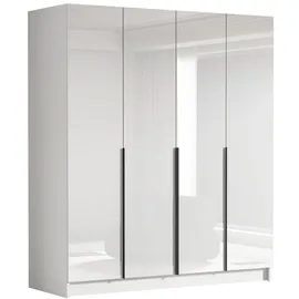 Mirjan24 Drehtürenschrank Santi I 200 x 215 x 58 cm Weiß/Schwarz