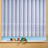 WECKBRODT Gardine WECKBRODT "Santos" Gr. 6, weiß, B:300cm H:145cm, Voile, Polyester, Gardinen, Gardine, echte Stickerei, Voile, halbtransparent, Bordüre, Kante, Store